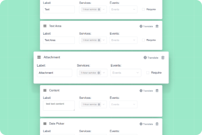 Custom fields for booking forms